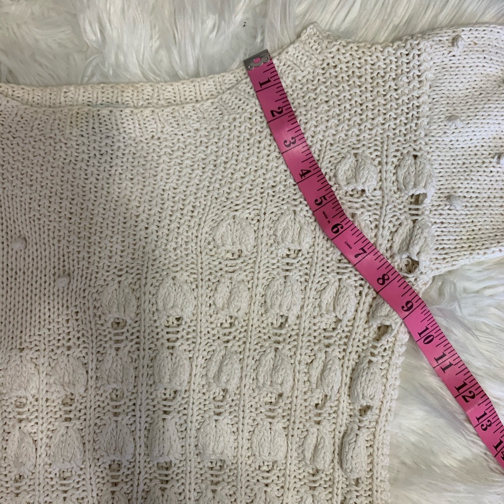 Hot Jazz by Christina Knit by hand! Vintage White boho sweater size medium - Picture 14 of 16